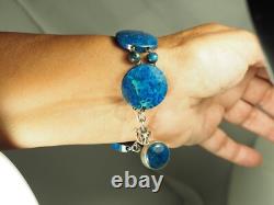 Antique Blue Stone Solid Silver Bracelet