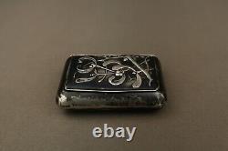 Antique Box Case Solid Silver Vermeil Art Nouveau Quitte Prudent