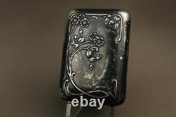 Antique Box Case Solid Silver Vermeil Art Nouveau Quitte Prudent