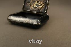 Antique Box Case Solid Silver Vermeil Art Nouveau Quitte Prudent