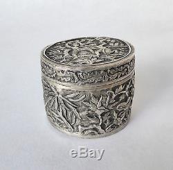 Antique Box Sterling Silver Monkey 19th Century China Silver Box