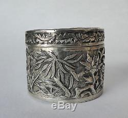 Antique Box Sterling Silver Monkey 19th Century China Silver Box