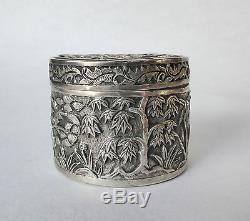 Antique Box Sterling Silver Monkey 19th Century China Silver Box