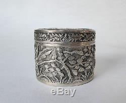 Antique Box Sterling Silver Monkey 19th Century China Silver Box