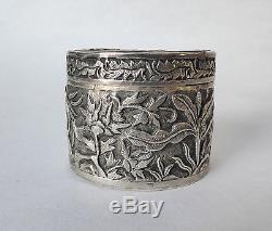 Antique Box Sterling Silver Monkey 19th Century China Silver Box