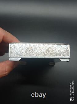 Antique Box or Case in Solid Silver, Persian, Hallmark 84, Asia, Weight 350 g