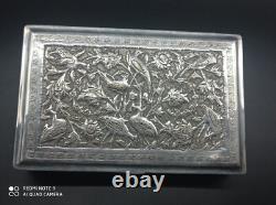 Antique Box or Case in Solid Silver, Persian, Hallmark 84, Asia, Weight 350 g