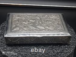 Antique Box or Case in Solid Silver, Persian, Hallmark 84, Asia, Weight 350 g