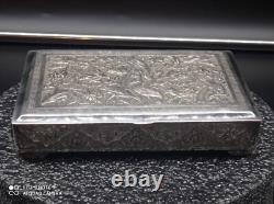 Antique Box or Case in Solid Silver, Persian, Hallmark 84, Asia, Weight 350 g