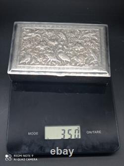Antique Box or Case in Solid Silver, Persian, Hallmark 84, Asia, Weight 350 g