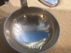 Antique Box with 4 Salt Cellars and a Mustard Pot in Solid Silver, Minerva Mark