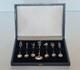 Antique Boxed Set Of 7 Small 833 Solid Silver Spoons, Colonial Design, Early 20th Century