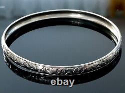 Antique Bracelet in 800 Solid Silver with Floral Design Tree Stamp