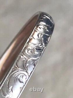 Antique Bracelet in 800 Solid Silver with Floral Design Tree Stamp