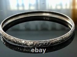 Antique Bracelet in 800 Solid Silver with Floral Design Tree Stamp