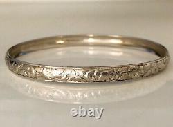 Antique Bracelet in 800 Solid Silver with Floral Design Tree Stamp