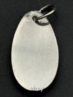 Antique Bressan Enamel Pendant, Solid Silver