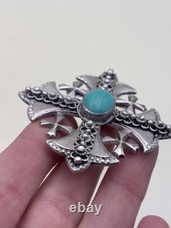 Antique Brooch Pendant Jewelry Cross Solid Silver Sterling Silver Jewelry 47g