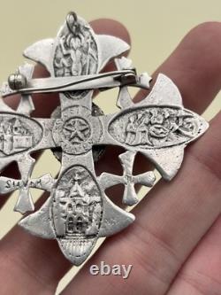Antique Brooch Pendant Jewelry Cross Solid Silver Sterling Silver Jewelry 47g