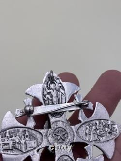 Antique Brooch Pendant Jewelry Cross Solid Silver Sterling Silver Jewelry 47g