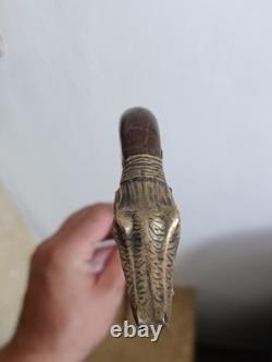 Antique Cane with Crocodile Head Solid Silver Colonial Exhibition