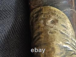 Antique Cane with Crocodile Head Solid Silver Colonial Exhibition