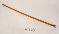 Antique Cane with Solid Silver Apple Handle, English London 1944, 20th Century