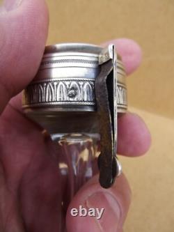 Antique Car Flower Holder Crystal Bouquet Holder with Solid Silver Mount Minerva