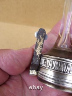 Antique Car Flower Holder Crystal Bouquet Holder with Solid Silver Mount Minerva