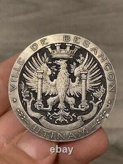 Antique Centennial Solid Silver Victor Hugo Medal