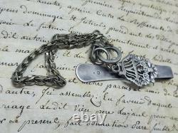 Antique Chatelaine Clasp Solid Silver Floral Decoration 19th Century
