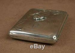 Antique Cigarette Case In Sterling Silver A Decor Art Nouveau Woman