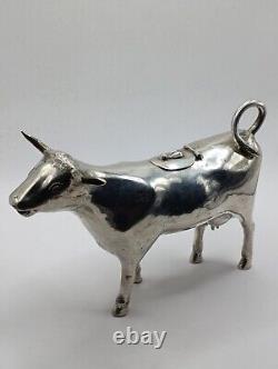 Antique Creamer Silver Milk Jug Shaped Like a Cow 193 g Table Art