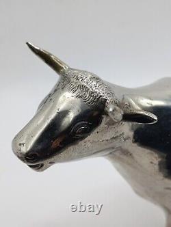 Antique Creamer Silver Milk Jug Shaped Like a Cow 193 g Table Art
