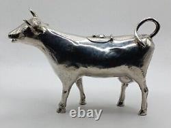 Antique Creamer Silver Milk Jug Shaped Like a Cow 193 g Table Art