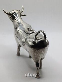 Antique Creamer Silver Milk Jug Shaped Like a Cow 193 g Table Art