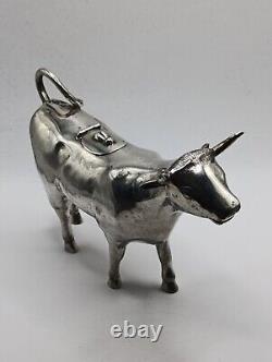 Antique Creamer Silver Milk Jug Shaped Like a Cow 193 g Table Art
