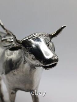 Antique Creamer Silver Milk Jug Shaped Like a Cow 193 g Table Art