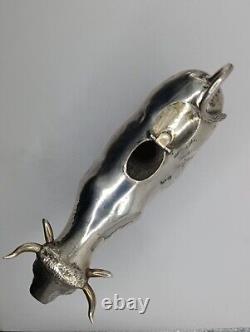 Antique Creamer Silver Milk Jug Shaped Like a Cow 193 g Table Art