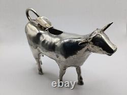 Antique Creamer Silver Milk Jug Shaped Like a Cow 193 g Table Art
