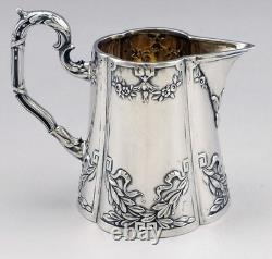 Antique Creamer or Solid Silver and Vermeil Milk Jug Germany Late 19th Century