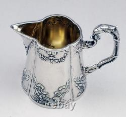 Antique Creamer or Solid Silver and Vermeil Milk Jug Germany Late 19th Century