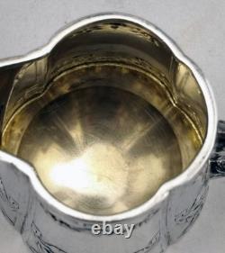 Antique Creamer or Solid Silver and Vermeil Milk Jug Germany Late 19th Century