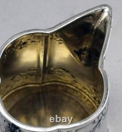 Antique Creamer or Solid Silver and Vermeil Milk Jug Germany Late 19th Century