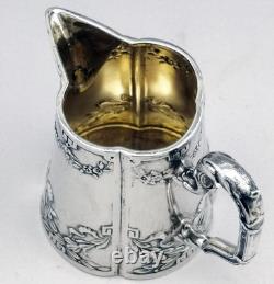 Antique Creamer or Solid Silver and Vermeil Milk Jug Germany Late 19th Century