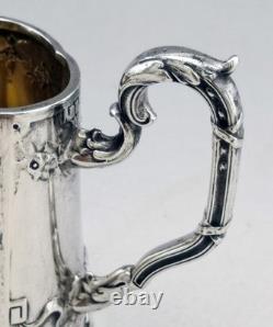 Antique Creamer or Solid Silver and Vermeil Milk Jug Germany Late 19th Century