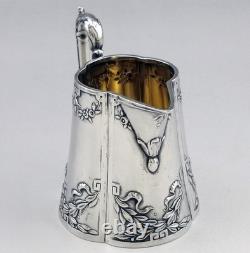 Antique Creamer or Solid Silver and Vermeil Milk Jug Germany Late 19th Century