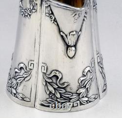 Antique Creamer or Solid Silver and Vermeil Milk Jug Germany Late 19th Century