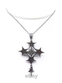 Antique Cross In Solid Silver And Star Of Digne St Vincent Provence Xixeme