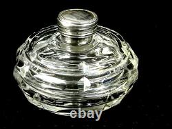 Antique Crystal Candy Box with Solid Silver Lid English Hallmark